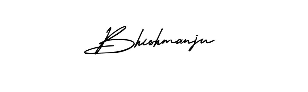 Bhishmanju stylish signature style. Best Handwritten Sign (AmerikaSignatureDemo-Regular) for my name. Handwritten Signature Collection Ideas for my name Bhishmanju. Bhishmanju signature style 3 images and pictures png