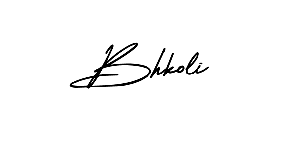 How to make Bhkoli name signature. Use AmerikaSignatureDemo-Regular style for creating short signs online. This is the latest handwritten sign. Bhkoli signature style 3 images and pictures png