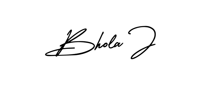 Use a signature maker to create a handwritten signature online. With this signature software, you can design (AmerikaSignatureDemo-Regular) your own signature for name Bhola J. Bhola J signature style 3 images and pictures png