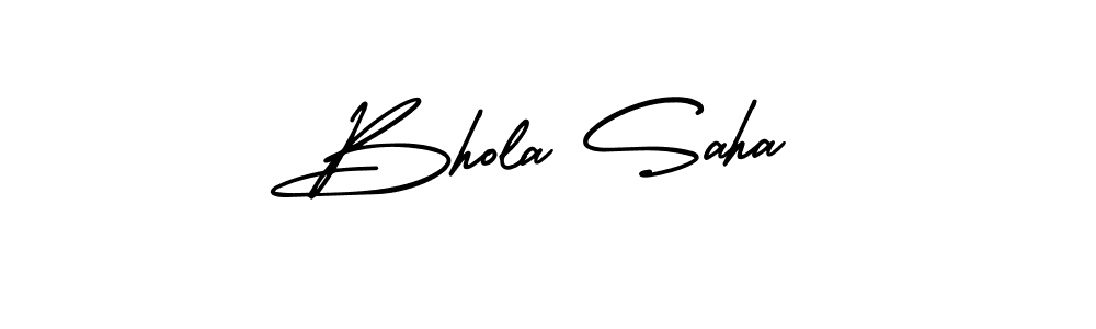 How to make Bhola Saha name signature. Use AmerikaSignatureDemo-Regular style for creating short signs online. This is the latest handwritten sign. Bhola Saha signature style 3 images and pictures png