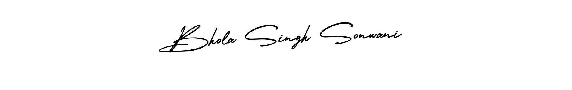 You should practise on your own different ways (AmerikaSignatureDemo-Regular) to write your name (Bhola Singh Sonwani) in signature. don't let someone else do it for you. Bhola Singh Sonwani signature style 3 images and pictures png