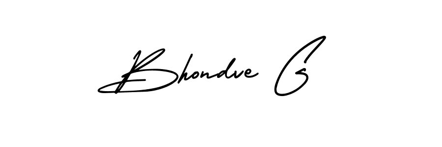 Use a signature maker to create a handwritten signature online. With this signature software, you can design (AmerikaSignatureDemo-Regular) your own signature for name Bhondve G. Bhondve G signature style 3 images and pictures png