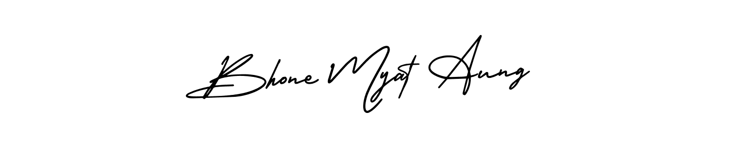 How to make Bhone Myat Aung signature? AmerikaSignatureDemo-Regular is a professional autograph style. Create handwritten signature for Bhone Myat Aung name. Bhone Myat Aung signature style 3 images and pictures png