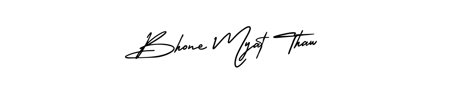Make a short Bhone Myat Thaw signature style. Manage your documents anywhere anytime using AmerikaSignatureDemo-Regular. Create and add eSignatures, submit forms, share and send files easily. Bhone Myat Thaw signature style 3 images and pictures png