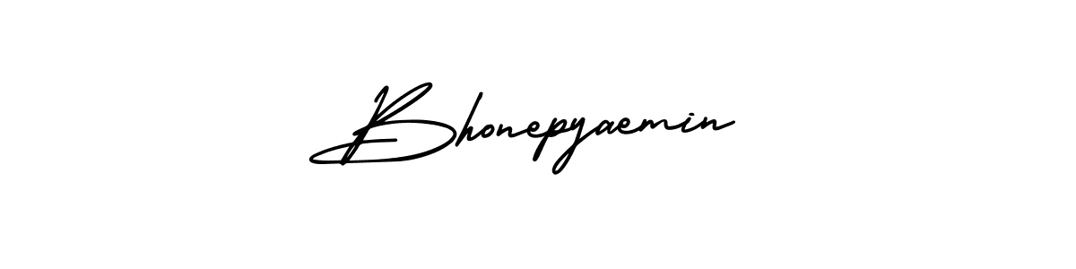 How to make Bhonepyaemin signature? AmerikaSignatureDemo-Regular is a professional autograph style. Create handwritten signature for Bhonepyaemin name. Bhonepyaemin signature style 3 images and pictures png