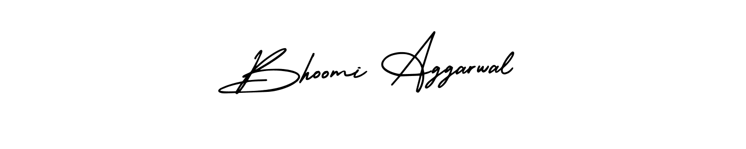 The best way (AmerikaSignatureDemo-Regular) to make a short signature is to pick only two or three words in your name. The name Bhoomi Aggarwal include a total of six letters. For converting this name. Bhoomi Aggarwal signature style 3 images and pictures png