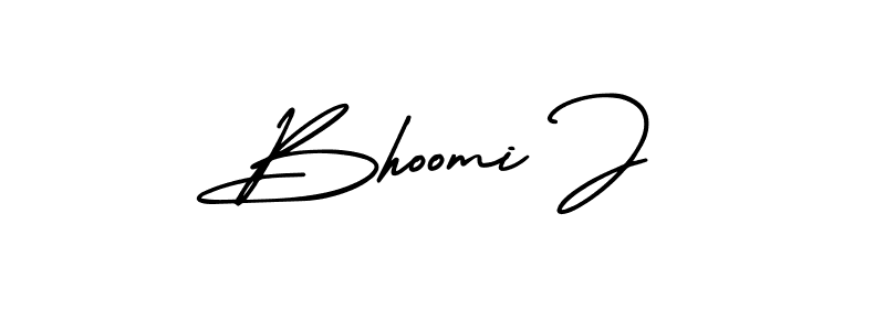 How to Draw Bhoomi J signature style? AmerikaSignatureDemo-Regular is a latest design signature styles for name Bhoomi J. Bhoomi J signature style 3 images and pictures png