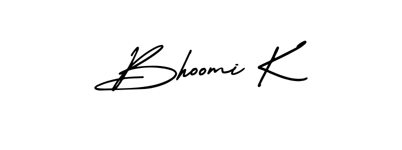 Create a beautiful signature design for name Bhoomi K. With this signature (AmerikaSignatureDemo-Regular) fonts, you can make a handwritten signature for free. Bhoomi K signature style 3 images and pictures png