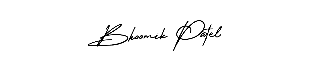 Use a signature maker to create a handwritten signature online. With this signature software, you can design (AmerikaSignatureDemo-Regular) your own signature for name Bhoomik Patel. Bhoomik Patel signature style 3 images and pictures png