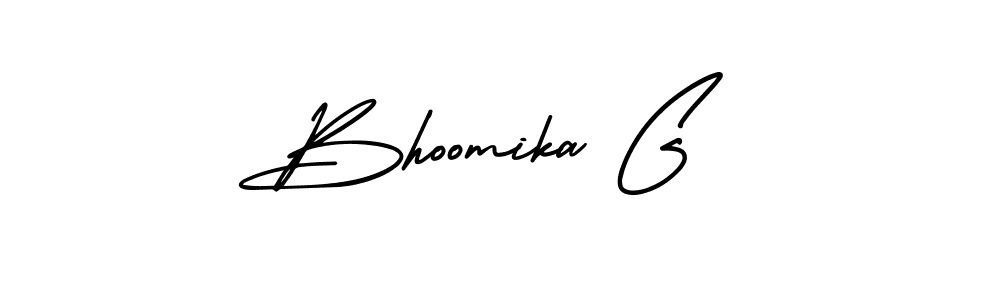 Make a beautiful signature design for name Bhoomika G. With this signature (AmerikaSignatureDemo-Regular) style, you can create a handwritten signature for free. Bhoomika G signature style 3 images and pictures png