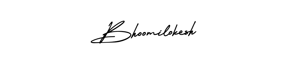 Use a signature maker to create a handwritten signature online. With this signature software, you can design (AmerikaSignatureDemo-Regular) your own signature for name Bhoomilokesh. Bhoomilokesh signature style 3 images and pictures png