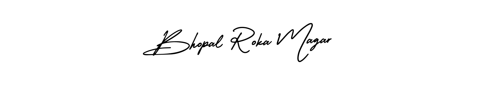 Create a beautiful signature design for name Bhopal Roka Magar. With this signature (AmerikaSignatureDemo-Regular) fonts, you can make a handwritten signature for free. Bhopal Roka Magar signature style 3 images and pictures png