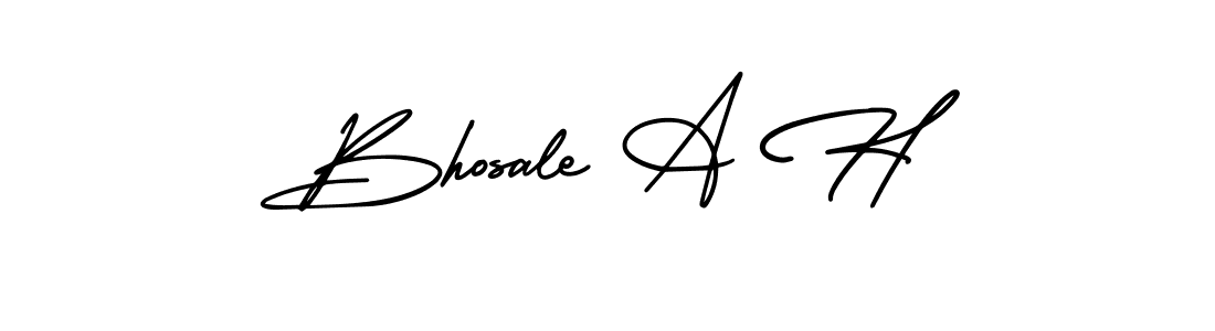How to make Bhosale A H name signature. Use AmerikaSignatureDemo-Regular style for creating short signs online. This is the latest handwritten sign. Bhosale A H signature style 3 images and pictures png