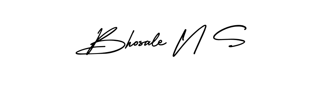 How to make Bhosale N S name signature. Use AmerikaSignatureDemo-Regular style for creating short signs online. This is the latest handwritten sign. Bhosale N S signature style 3 images and pictures png