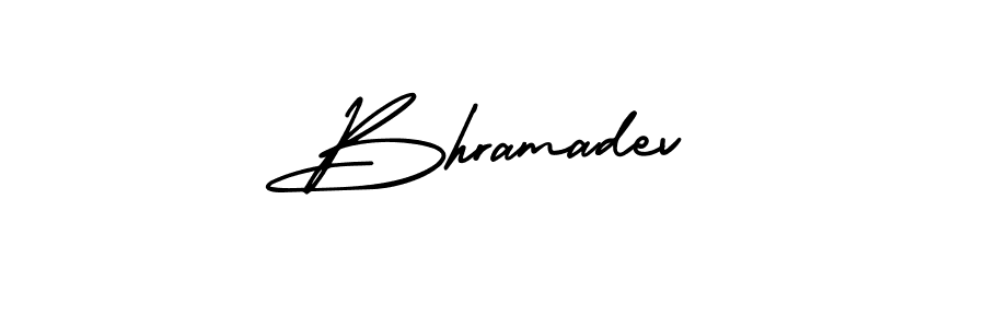 Bhramadev stylish signature style. Best Handwritten Sign (AmerikaSignatureDemo-Regular) for my name. Handwritten Signature Collection Ideas for my name Bhramadev. Bhramadev signature style 3 images and pictures png