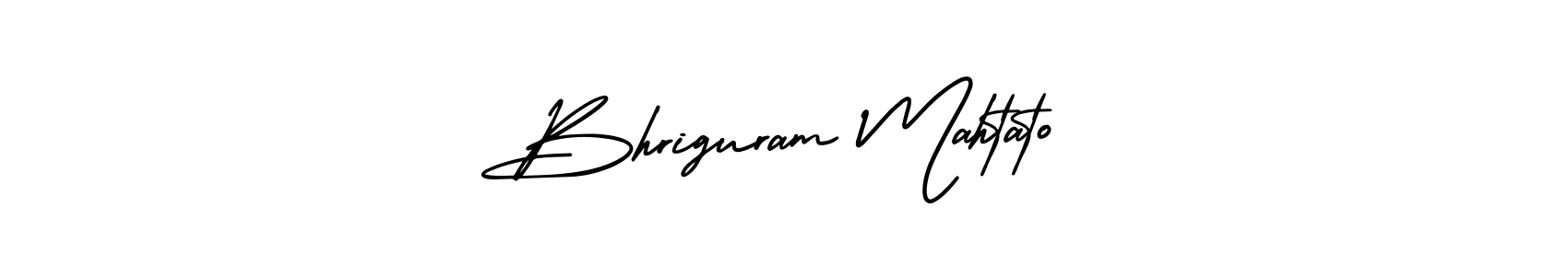 You should practise on your own different ways (AmerikaSignatureDemo-Regular) to write your name (Bhriguram Mahtato) in signature. don't let someone else do it for you. Bhriguram Mahtato signature style 3 images and pictures png