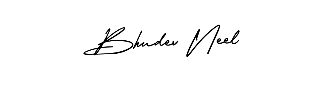 How to make Bhudev Neel name signature. Use AmerikaSignatureDemo-Regular style for creating short signs online. This is the latest handwritten sign. Bhudev Neel signature style 3 images and pictures png