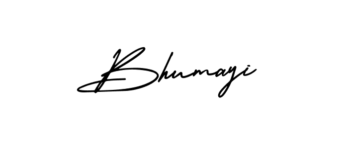You should practise on your own different ways (AmerikaSignatureDemo-Regular) to write your name (Bhumayi) in signature. don't let someone else do it for you. Bhumayi signature style 3 images and pictures png
