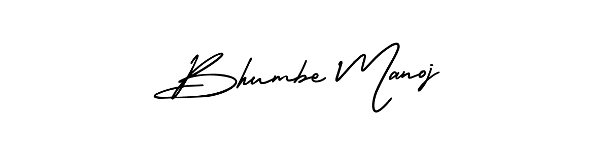 This is the best signature style for the Bhumbe Manoj name. Also you like these signature font (AmerikaSignatureDemo-Regular). Mix name signature. Bhumbe Manoj signature style 3 images and pictures png