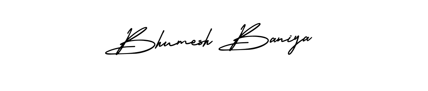 Also You can easily find your signature by using the search form. We will create Bhumesh Baniya name handwritten signature images for you free of cost using AmerikaSignatureDemo-Regular sign style. Bhumesh Baniya signature style 3 images and pictures png