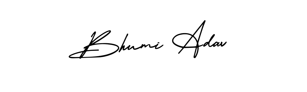 Also You can easily find your signature by using the search form. We will create Bhumi Adav name handwritten signature images for you free of cost using AmerikaSignatureDemo-Regular sign style. Bhumi Adav signature style 3 images and pictures png