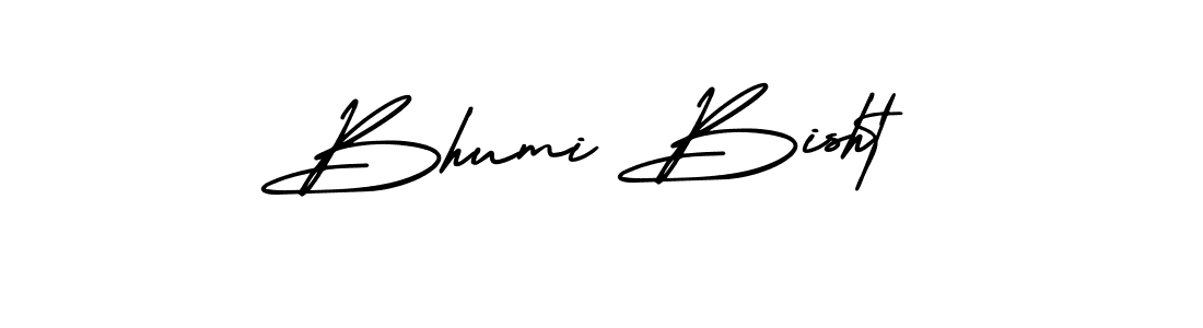 Make a beautiful signature design for name Bhumi Bisht. With this signature (AmerikaSignatureDemo-Regular) style, you can create a handwritten signature for free. Bhumi Bisht signature style 3 images and pictures png