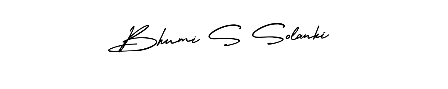 Design your own signature with our free online signature maker. With this signature software, you can create a handwritten (AmerikaSignatureDemo-Regular) signature for name Bhumi S Solanki. Bhumi S Solanki signature style 3 images and pictures png