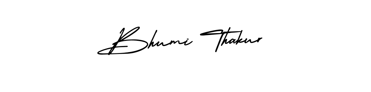 Make a beautiful signature design for name Bhumi Thakur. With this signature (AmerikaSignatureDemo-Regular) style, you can create a handwritten signature for free. Bhumi Thakur signature style 3 images and pictures png