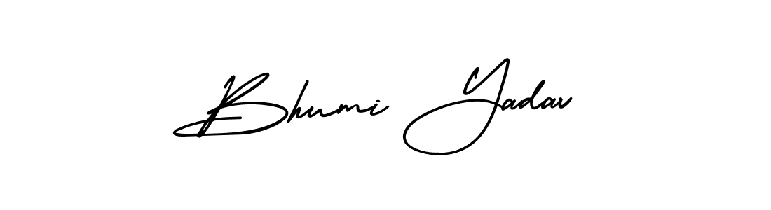 Make a beautiful signature design for name Bhumi Yadav. With this signature (AmerikaSignatureDemo-Regular) style, you can create a handwritten signature for free. Bhumi Yadav signature style 3 images and pictures png