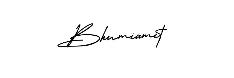 You should practise on your own different ways (AmerikaSignatureDemo-Regular) to write your name (Bhumiamit) in signature. don't let someone else do it for you. Bhumiamit signature style 3 images and pictures png