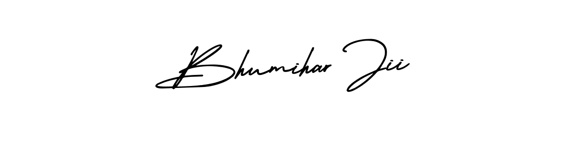 You should practise on your own different ways (AmerikaSignatureDemo-Regular) to write your name (Bhumihar Jii) in signature. don't let someone else do it for you. Bhumihar Jii signature style 3 images and pictures png