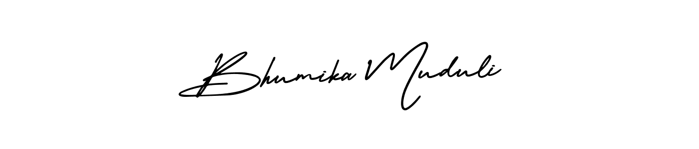 How to make Bhumika Muduli signature? AmerikaSignatureDemo-Regular is a professional autograph style. Create handwritten signature for Bhumika Muduli name. Bhumika Muduli signature style 3 images and pictures png