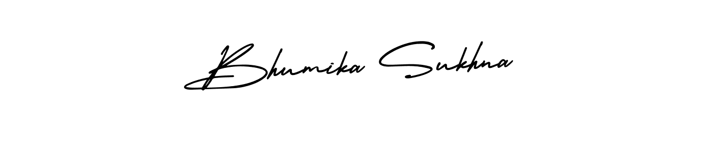Bhumika Sukhna stylish signature style. Best Handwritten Sign (AmerikaSignatureDemo-Regular) for my name. Handwritten Signature Collection Ideas for my name Bhumika Sukhna. Bhumika Sukhna signature style 3 images and pictures png