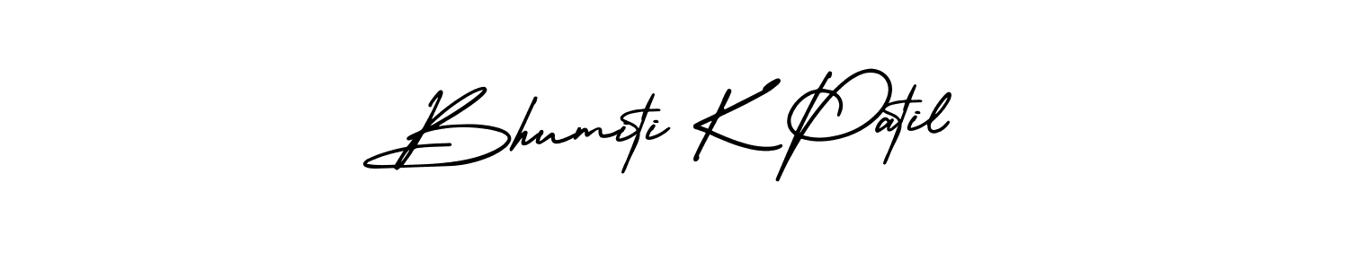 How to make Bhumiti K Patil signature? AmerikaSignatureDemo-Regular is a professional autograph style. Create handwritten signature for Bhumiti K Patil name. Bhumiti K Patil signature style 3 images and pictures png