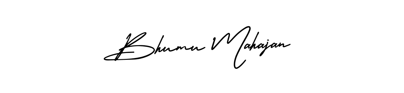 It looks lik you need a new signature style for name Bhumu Mahajan. Design unique handwritten (AmerikaSignatureDemo-Regular) signature with our free signature maker in just a few clicks. Bhumu Mahajan signature style 3 images and pictures png