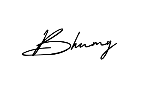 Use a signature maker to create a handwritten signature online. With this signature software, you can design (AmerikaSignatureDemo-Regular) your own signature for name Bhumy. Bhumy signature style 3 images and pictures png