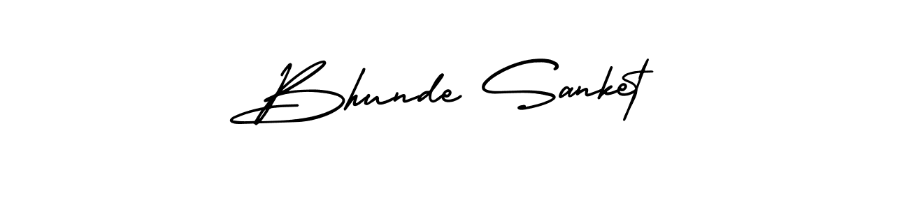 Bhunde Sanket stylish signature style. Best Handwritten Sign (AmerikaSignatureDemo-Regular) for my name. Handwritten Signature Collection Ideas for my name Bhunde Sanket. Bhunde Sanket signature style 3 images and pictures png