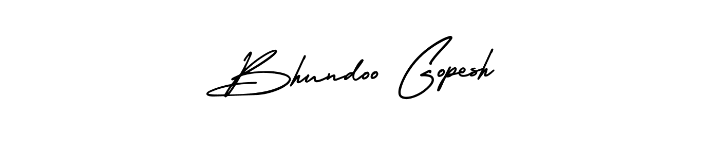 How to make Bhundoo Gopesh name signature. Use AmerikaSignatureDemo-Regular style for creating short signs online. This is the latest handwritten sign. Bhundoo Gopesh signature style 3 images and pictures png