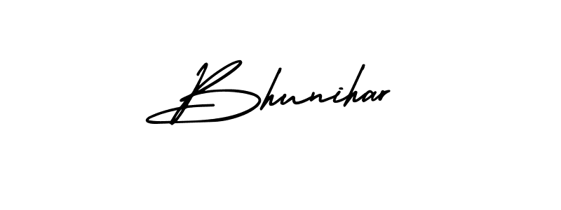 How to make Bhunihar signature? AmerikaSignatureDemo-Regular is a professional autograph style. Create handwritten signature for Bhunihar name. Bhunihar signature style 3 images and pictures png