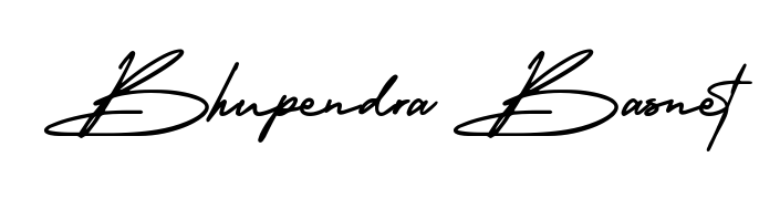 This is the best signature style for the Bhupendra Basnet name. Also you like these signature font (AmerikaSignatureDemo-Regular). Mix name signature. Bhupendra Basnet signature style 3 images and pictures png
