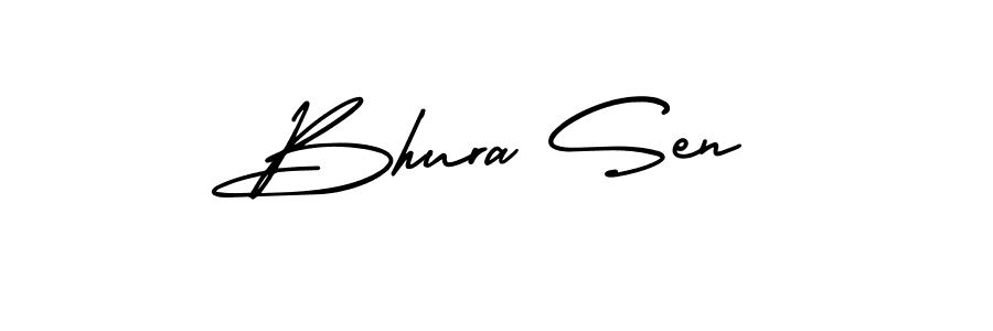 You should practise on your own different ways (AmerikaSignatureDemo-Regular) to write your name (Bhura Sen) in signature. don't let someone else do it for you. Bhura Sen signature style 3 images and pictures png