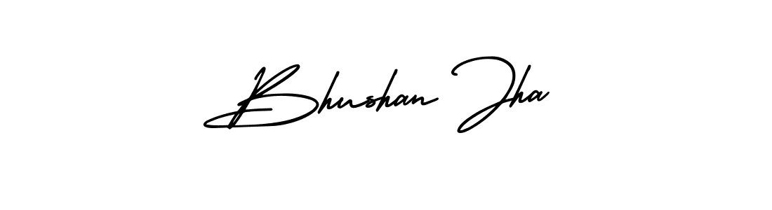 How to make Bhushan Jha name signature. Use AmerikaSignatureDemo-Regular style for creating short signs online. This is the latest handwritten sign. Bhushan Jha signature style 3 images and pictures png