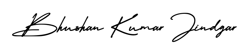 Express your personality with a custom Bhushan Kumar Jindgar signature crafted with AmerikaSignatureDemo-Regular typography. Free transparent PNG download available. Bhushan Kumar Jindgar signature style 3 images and pictures png