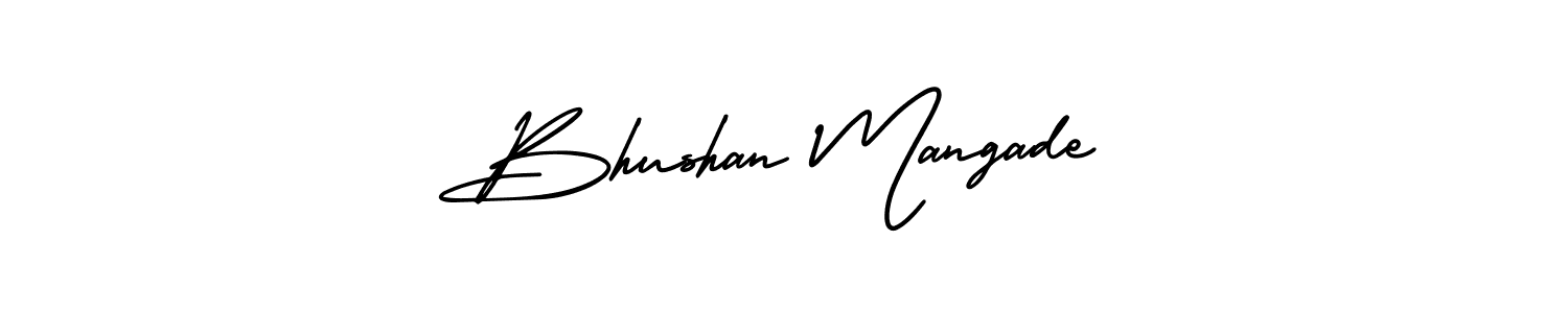 Bhushan Mangade stylish signature style. Best Handwritten Sign (AmerikaSignatureDemo-Regular) for my name. Handwritten Signature Collection Ideas for my name Bhushan Mangade. Bhushan Mangade signature style 3 images and pictures png