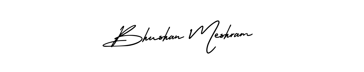 How to make Bhushan Meshram name signature. Use AmerikaSignatureDemo-Regular style for creating short signs online. This is the latest handwritten sign. Bhushan Meshram signature style 3 images and pictures png
