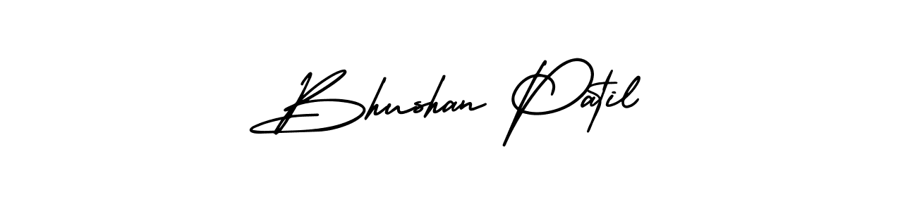 You should practise on your own different ways (AmerikaSignatureDemo-Regular) to write your name (Bhushan Patil) in signature. don't let someone else do it for you. Bhushan Patil signature style 3 images and pictures png