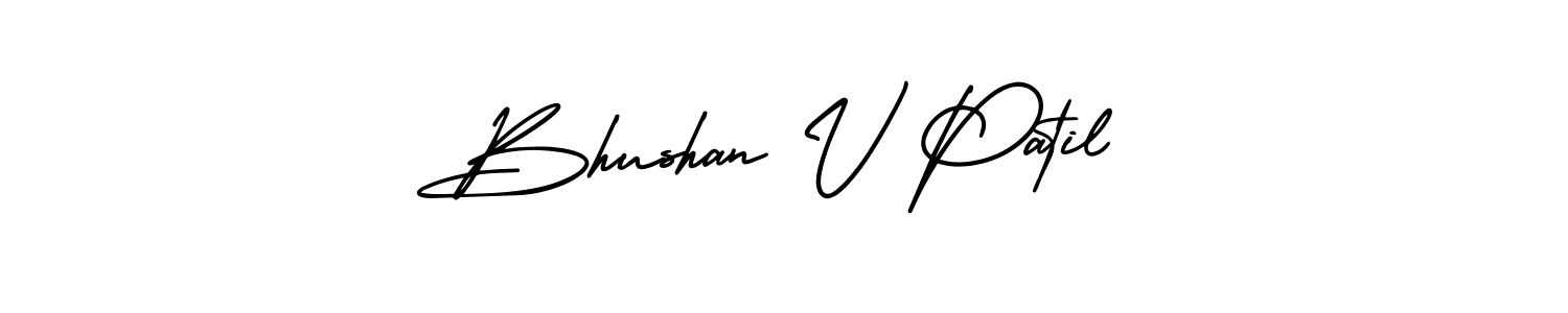 This is the best signature style for the Bhushan V Patil name. Also you like these signature font (AmerikaSignatureDemo-Regular). Mix name signature. Bhushan V Patil signature style 3 images and pictures png