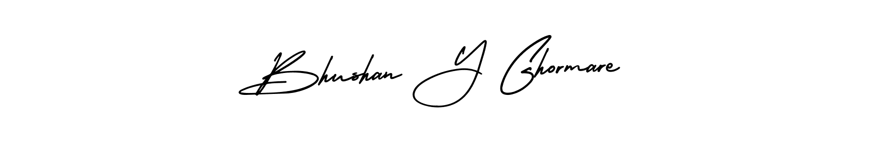 Bhushan Y Ghormare stylish signature style. Best Handwritten Sign (AmerikaSignatureDemo-Regular) for my name. Handwritten Signature Collection Ideas for my name Bhushan Y Ghormare. Bhushan Y Ghormare signature style 3 images and pictures png