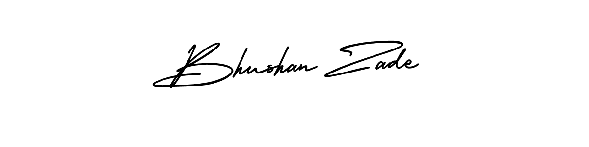 This is the best signature style for the Bhushan Zade name. Also you like these signature font (AmerikaSignatureDemo-Regular). Mix name signature. Bhushan Zade signature style 3 images and pictures png