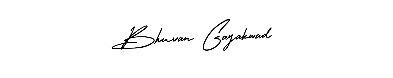 The best way (AmerikaSignatureDemo-Regular) to make a short signature is to pick only two or three words in your name. The name Bhuvan Gayakwad include a total of six letters. For converting this name. Bhuvan Gayakwad signature style 3 images and pictures png